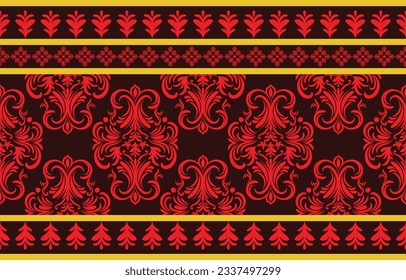 Ethnic Pattern. Ethnic India seamless pattern design oriental style. Damask India Motif.