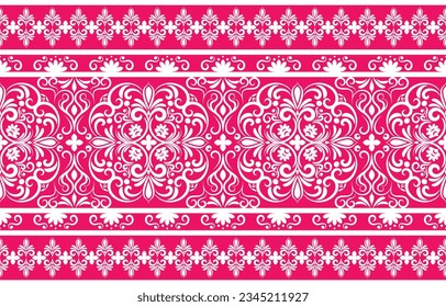 Patrón étnico. Diseño de patrones interminables de la India étnica estilo oriental. Damask India Motif.
