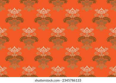 Patrón étnico. Diseño de patrones interminables de la India étnica estilo oriental. Damask India Motif.