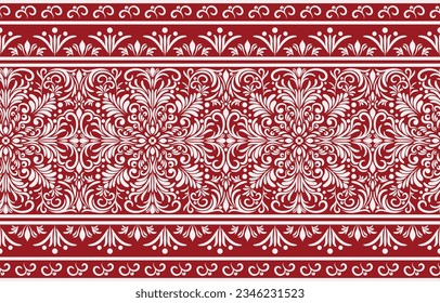 Ethnic Pattern. Ethnic India seamless pattern design oriental style. Damask India Motif.