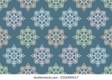 Patrón étnico. Diseño de patrones interminables de la India étnica estilo oriental. Damask India Motif.
