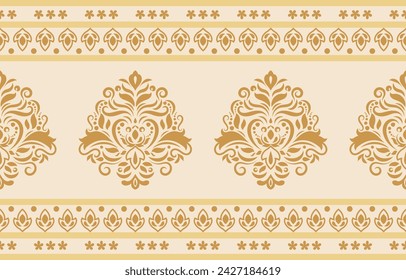 Ethnic Pattern. Ethnic India seamless pattern design oriental style. Damask India Motif.
