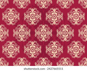 Ethnic Pattern. Ethnic India seamless pattern design oriental style. Damask India Motif.