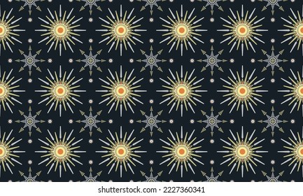 Ethnic pattern inspired by fireworks in the celebrated events designed for fabric or paper printing