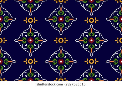 Ethnic pattern. Kerchief Pattern. Silk neck scarf. Bandana Print. Headscarf. Floral vintage style. Indonesian batik. Textile, Fabric, Tile, Clothing. Tribal texture. 