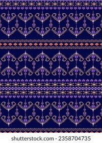 Patrón étnico. Patrón de Kerchief. Escarcha del cuello de seda. Impresión de Bandana. El pañuelo en la cabeza. Estilo vintage floral. batik indonesio. Tejido, Tela, Ropa. Textura tribal. Vector. Azul, violeta, dorado, amarillo,