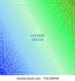 Ethnic pattern with lace, mandala decoration, bright background. Vector template for flyer, card, brochure, cover, package etc.