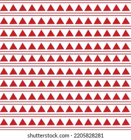 Ethnic pattern lines and triangles red ,white art designs ikat vector oriental traditional design for background.  Ikat is produced in many traditional textile centers around the world and Christmas