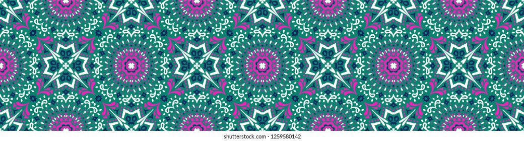 Ethnic pattern. Mediterranean seamless wallpaper. Portuguese tile. Turkish ornament on the carpet. Moroccan mosaic. Spanish porcelain. Ceramic dishes, folk print. Spanish Talavera. Ornate rug. 