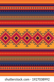 Ethnic pattern. Mexican rug, blanket. Colorful carpet ornament.