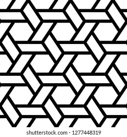 Ethnic pattern. Mosaics background. Hexagons, quadrangles motif. Folk image. Tribal wallpaper. Polygons backdrop. Geometric figures ornament. Digital paper, web design, textile print. Seamless vector.