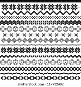 Ethnic pattern motifs - black and white
