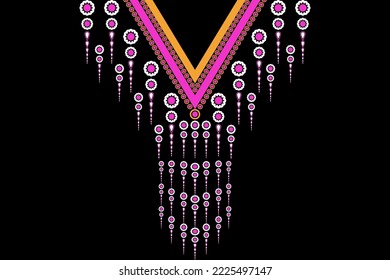  Ethnic pattern neck embroidery design.