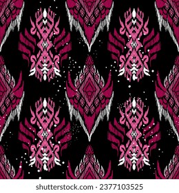 Ethnische Muster, Ogee, Geometrisches ethnisches Muster, Paisley-Muster, Kat-Muster, Ikat-Chevron, Nahtlose Textilien, Indianeramerikaner, Vektorelement, Abstrakter-Vektorgrafik, Batik, Stoffstickerei, Hintergrunddruck.