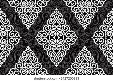 Ethnic pattern, Ogee, Geometric ethnic, Paisley pattern, Ikat pattern, chevron, Seamless textile, native american, Vector element, Abstract Vector, Black, blue, white, fabric embroidery.