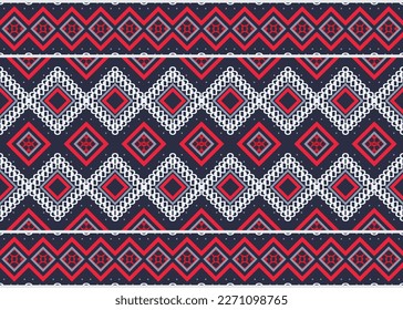 Ethnic pattern Philippine textile. Traditional ethnic pattern design It is a pattern geometric shapes. Create beautiful fabric patterns. Design for print. Using in the fashion industry.