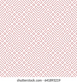 Ethnic pattern in red and white, embroidery texture