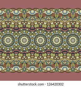 Ethnic pattern ribbon. Seamless ornamental background