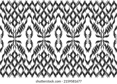 Ethnic Pattern Seamless Black and White Print Boho Textile Abstract Geometric