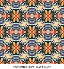 Ethnic pattern seamless for fabric print vintage color Aztec Indonesian Asia Vector strong curtains carpet 