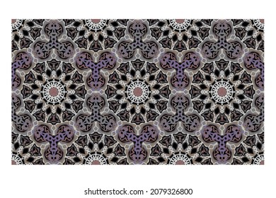 patrón étnico sin fisuras color de flores oriental. patrón impecable. Diseño para tela, cortina, fondo, alfombra, papel pintado, ropa, envoltura, Batik, tela, ilustración vectorial. estilo de patrón.