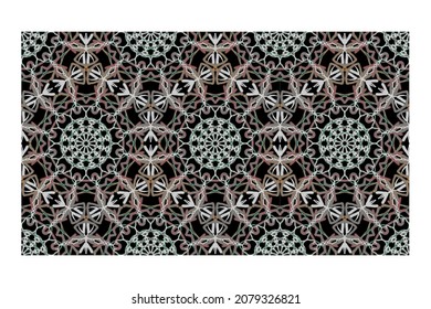 patrón étnico sin fisuras color de flores oriental. patrón impecable. Diseño para tela, cortina, fondo, alfombra, papel pintado, ropa, envoltura, Batik, tela, ilustración vectorial. estilo de patrón.