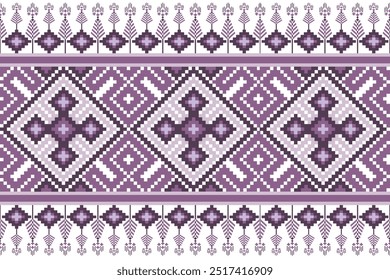 Ethnic pattern seamless geometric, Aztec embroidery border seamless, pattern art background, wallpaper, Design for febric, curtain, carpet, textile, furniture decoration, geometry seamless pattern