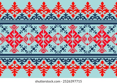 Ethnic pattern seamless geometric, Aztec embroidery border seamless, pattern art background, wallpaper, Design for febric,batik,carpet textile, furniture decoration, carpet,geometry seamless pattern

