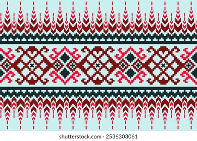 Patrón étnico geométrico sin fisuras, borde de bordado azteca sin fisuras, patrón de estilo étnico de arte, Fondo de pantalla, diseño para febric, batik, textil de alfombra, decoración de muebles, alfombra, patrón sin fisuras de geometría
