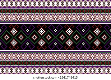 Ethnic pattern seamless, Geometric design ,Aztec embroidery border seamless patterns.ethnic design,  pattern art wallpaper Background, Design for fabric, curtain, carpet ,geometry seamless pattern