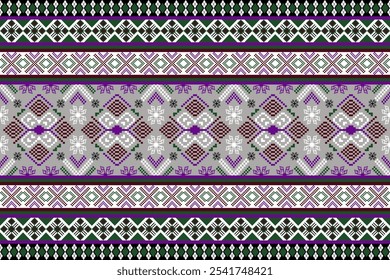 Ethnic pattern seamless, Geometric design ,Aztec embroidery border seamless patterns.ethnic design,  pattern art wallpaper Background, Design for fabric, curtain, carpet ,geometry seamless pattern