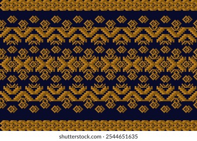 Ethnic pattern seamless, Geometric design ,Aztec embroidery border seamless patterns.ethnic design,  pattern art wallpaper Background, Design for fabric, curtain, carpet ,geometry seamless pattern