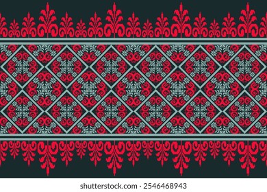 Ethnic pattern seamless, Geometric design ,Aztec embroidery border seamless patterns.ethnic design, pattern art wallpaper Background, Design for fabric, curtain, carpet ,geometry seamless pattern
