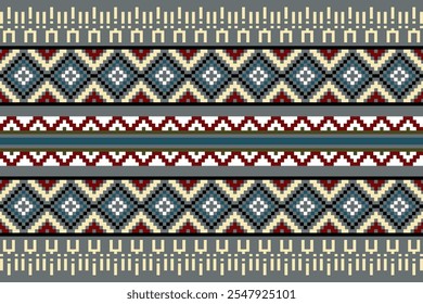 Ethnic pattern seamless, Geometric design ,Aztec embroidery border seamless patterns.ethnic design,  pattern art wallpaper Background, Design for fabric, curtain, carpet ,geometry seamless pattern