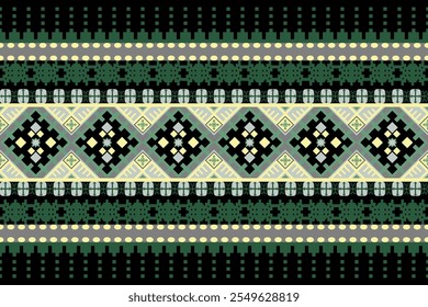 Ethnic pattern seamless, Geometric design ,Aztec embroidery border seamless patterns.ethnic design,  pattern art wallpaper Background, Design for fabric, curtain, carpet ,geometry seamless pattern
