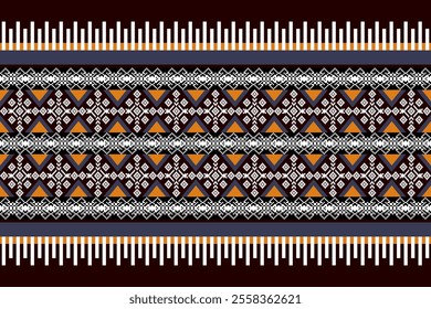 Ethnic pattern seamless, Geometric design ,Aztec embroidery border seamless patterns.ethnic design,  pattern art wallpaper Background, Design for fabric, curtain, carpet ,geometry seamless pattern