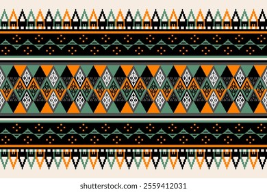 Ethnic pattern seamless, Geometric design ,Aztec embroidery border seamless patterns.ethnic design,  pattern art wallpaper Background, Design for fabric, curtain, carpet ,geometry seamless pattern
