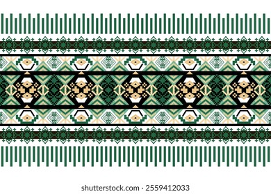 Ethnic pattern seamless, Geometric design ,Aztec embroidery border seamless patterns.ethnic design,  pattern art wallpaper Background, Design for fabric, curtain, carpet ,geometry seamless pattern