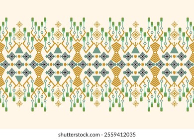 Ethnic pattern seamless, Geometric design ,Aztec embroidery border seamless patterns.ethnic design,  pattern art wallpaper Background, Design for fabric, curtain, carpet ,geometry seamless pattern