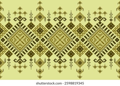 Ethnic pattern seamless, Geometric design ,Aztec embroidery border seamless patterns.ethnic design, pattern art wallpaper Background, Design for fabric, curtain, carpet ,geometry seamless pattern
