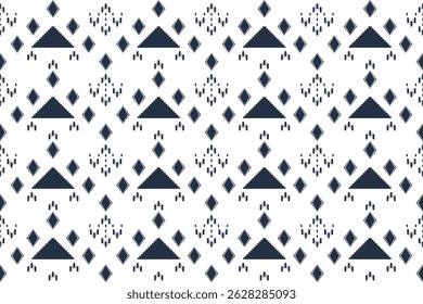 Ethnic pattern seamless of geometric diamond shape and bold lines. Abstract motifs background. Concept of blue, soft brown, earth tone, native, classic for fashion, textiles, texture, wallpaper, paper