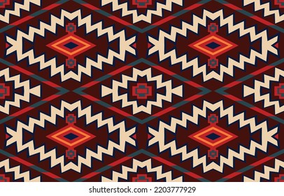 Ethnic pattern. Seamless Geometric Tribal Indigenous T-shirt Embroidery, Carpet, Wallpaper, Wrap,