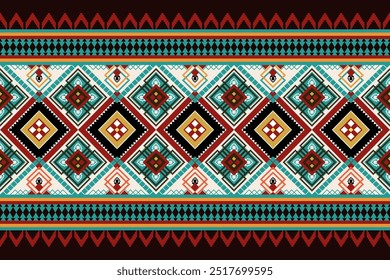 Ethnic pattern seamless geometric,Aztec embroidery border seamless patterns.ethnic pattern seamless,  pattern art wallpaper Background, Design for fabric, curtain, carpet ,geometry seamless pattern