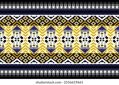 Ethnic pattern seamless geometric,Aztec embroidery border seamless patterns.ethnic pattern seamless,  pattern art wallpaper Background, Design for fabric, curtain, carpet ,geometry seamless pattern