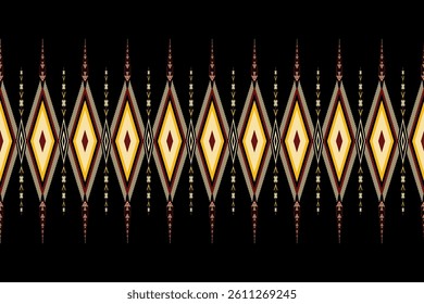 Ethnic pattern seamless geometric,Aztec embroidery border seamless patterns.ethnic pattern seamless,  pattern art wallpaper Background, Design for fabric, curtain, carpet ,geometry seamless pattern