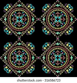 Ethnic pattern. Seamless pattern with pagan ornaments.
