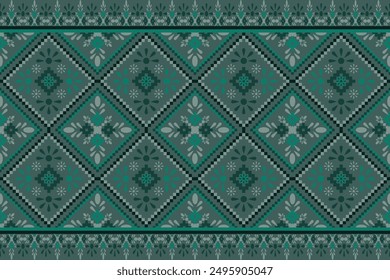 Ethnic pattern seamless pixel art for Fabric geometric ethnic pattern seamless,Pixel pattern art wallpaper Background, Design for fabric, curtain, carpet ,geometry seamless pattern art illustration