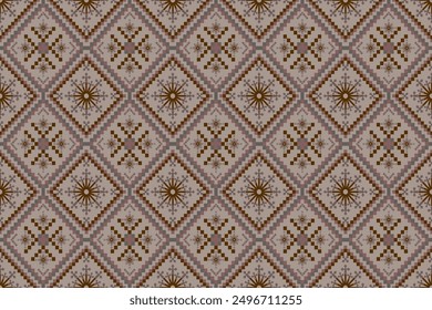Ethnic pattern seamless pixel art for Fabric geometric ethnic pattern seamless,Pixel pattern art wallpaper Background, Design for fabric, curtain, carpet ,geometry seamless pattern art illustration