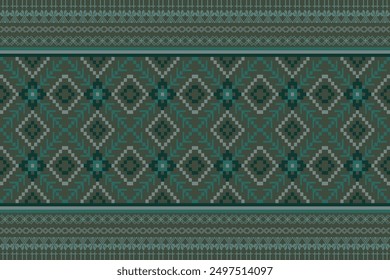 Ethnic pattern seamless pixel art for Fabric geometric ethnic pattern seamless,Pixel pattern art wallpaper Background, Design for fabric, curtain, carpet ,geometry seamless pattern art illustration