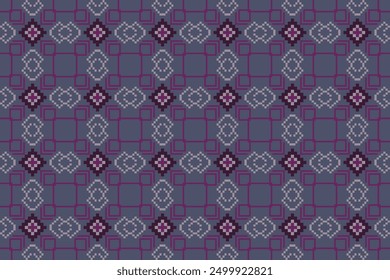 Ethnic pattern seamless pixel art for Fabric geometric ethnic pattern seamless,Pixel pattern art wallpaper Background, Design for fabric, curtain, carpet ,geometry seamless pattern art illustration